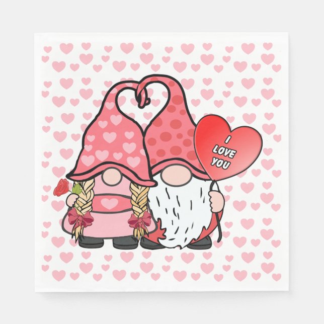 Serviette En Papier Gnome Couple (Devant)