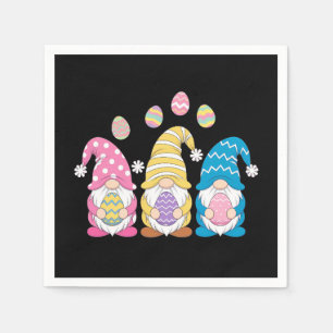 Serviette En Papier Gnome Pâques Coloré Mignon Oeufs Printemps Vacance
