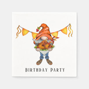Serviette En Papier Gnome Thanksgiving Theme Anniversaire