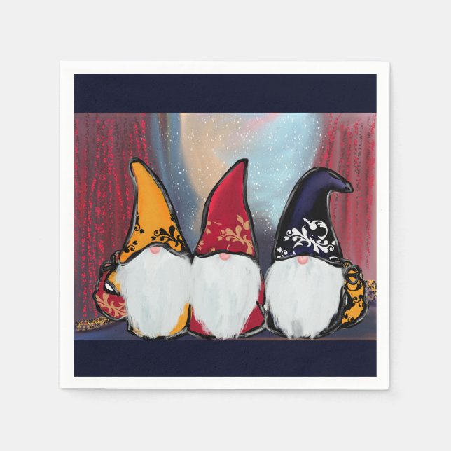 SERVIETTE EN PAPIER  GNOMES         (Devant)