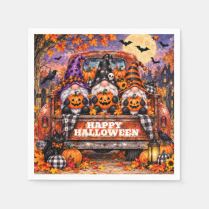 Serviette En Papier Gnomes de Halloween Fantaisistes Camion Vintage Ru
