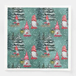 Serviette En Papier Gnomes de l'hiver de vacances