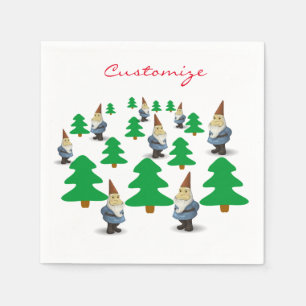 Serviette En Papier Gnomes de Noël Arbres de Noël Thunder_Cove