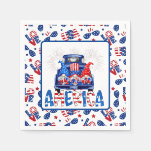 Serviette En Papier Gnomes du 4 juillet