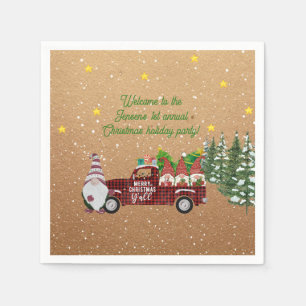 Serviette En Papier Gnomes Fantaisistes à la Fête de Noël dans un Cami