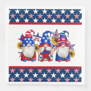 Serviette En Papier Gnomes patriotiques