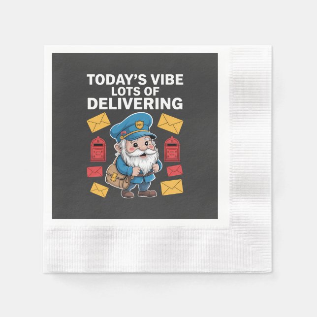 Serviette En Papier Gnomes Postaux Courrier (Devant)
