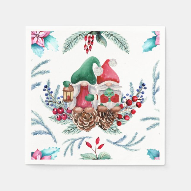 Serviette En Papier Gnomes sur le cône (Devant)