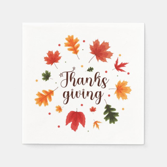 Serviette En Papier Gnomes Thanksgiving (Devant)