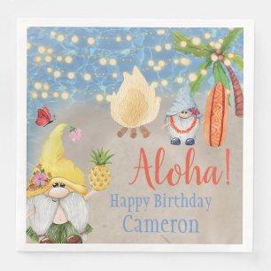 Serviette En Papier Gnomes Tropical sur la Beach Luau Party