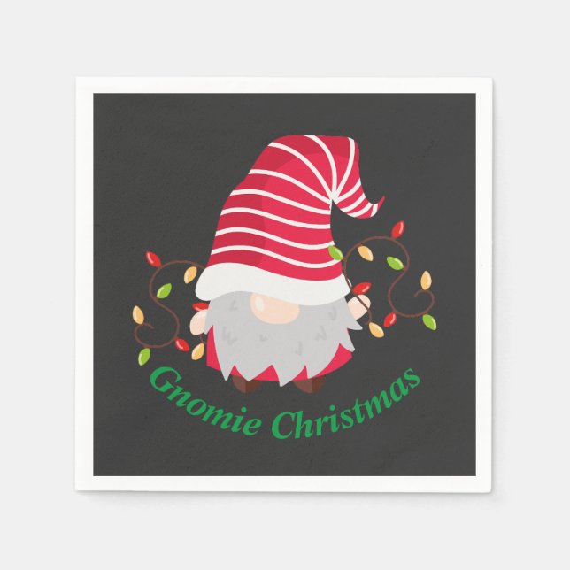 Serviette En Papier Gnomie Napkins de Noël (Devant)
