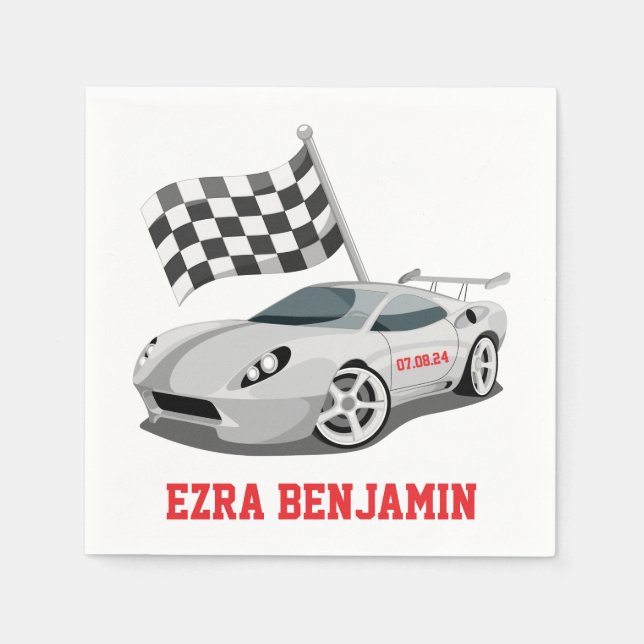 Serviette En Papier Go-Kart Race Car Racing Bar Mitzvah (Devant)