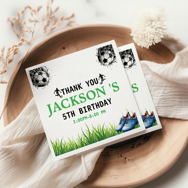 Serviette En Papier Goal! Soccer 5e anniversaire fête (Créateur téléchargé)