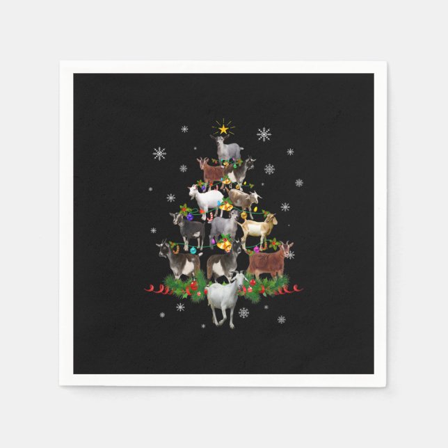 Serviette En Papier Goat Christmas Tree Snow Goat Xmas (Devant)