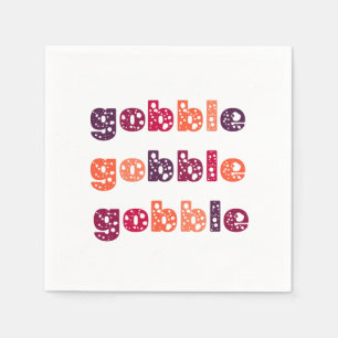 Serviette En Papier Gobble Gobble Gobble Thankgiving