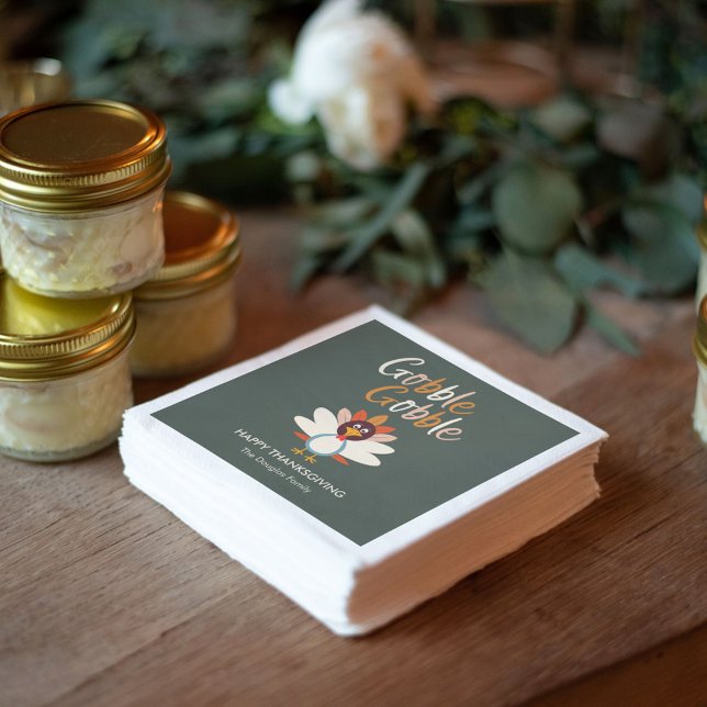 Serviette En Papier Gobble Gobble Thanksgiving Party Napkins (Créateur téléchargé)