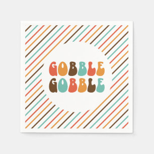 Serviette En Papier Gobble rétro Thanksgiving