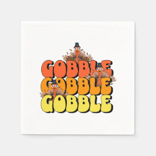 Serviette En Papier Gobble Thanksgiving Turquie