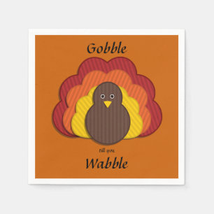 Serviette En Papier Gobble Till You Wobble ! Joyeux Thanksgiving