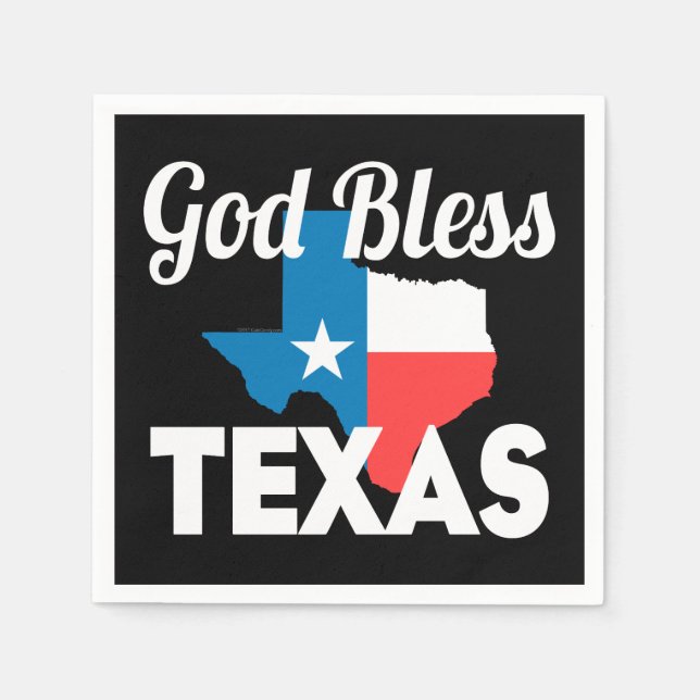 Serviette En Papier God Bless Texas (Devant)