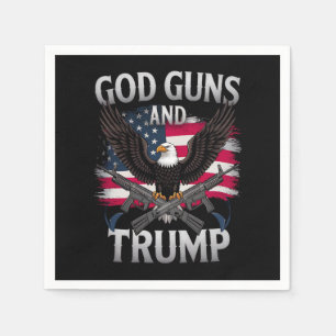 Serviette En Papier God Guns Et Trump Eagle Drapeau Américain Vintage
