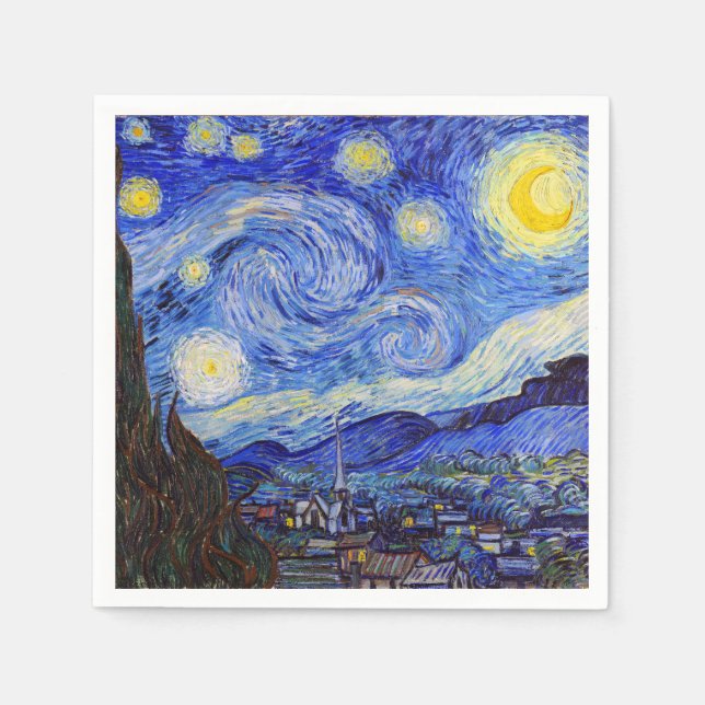 Serviette En Papier Gogh , “Starry Night” (Devant)