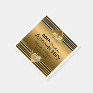 Serviette En Papier Gold 50th Wedding Anniversary