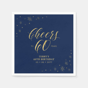 Serviette En Papier Gold and Navy   Parti national moderne des Cheers 