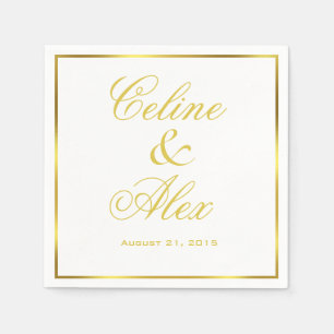 Serviette En Papier Gold Border Cocktail choisissez votre couleur arri