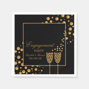 Serviette En Papier Gold Champagne Bubbles