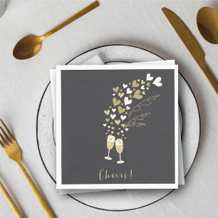 Serviette En Papier Gold Champagne Soirée de mariage Fiançailles