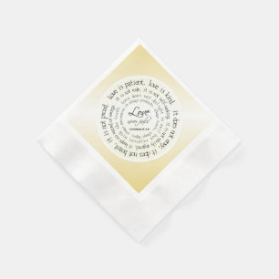 Serviette En Papier Gold Christian Love est Mariage patient serviettes