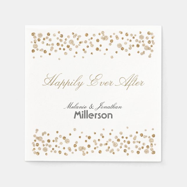 Serviette En Papier Gold Confeti Glitter (Devant)