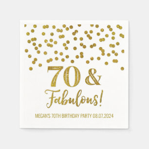 Serviette En Papier Gold Confetti 70 & Fabuleux