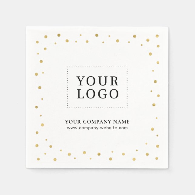 Serviette En Papier Gold Confetti Custom Business Logo promotionnel (Devant)