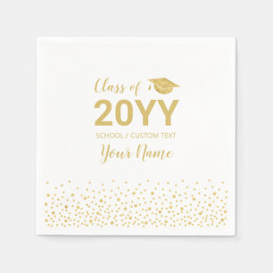 Serviette En Papier Gold Confetti Moderne Graduation Party Favoriser