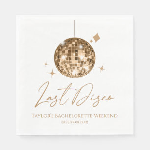Serviette En Papier Gold Disco Ball Dernière Disco Bachelorette Party