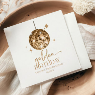 Serviette En Papier Gold Disco Ball Golden Anniversaire