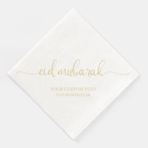 Serviette En Papier Gold Eid Mubarak Calligraphie personnalisée