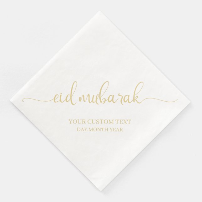 Serviette En Papier Gold Eid Mubarak Calligraphie personnalisée (Coin)