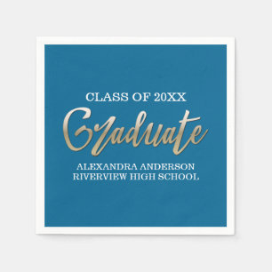 Serviette En Papier Gold Faux Foil Graduation N'importe quel Arrière -