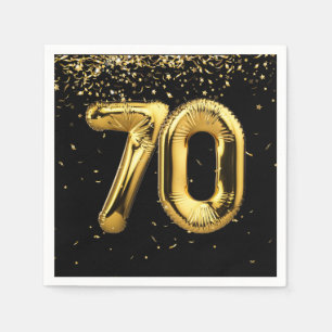 Serviette En Papier Gold Foil 70 Ballons Et Confetti