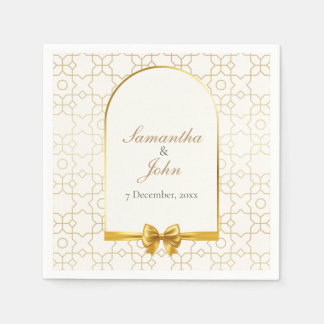 Serviette En Papier Gold Geometric Arch Art Deco Wedding Paper Napkins