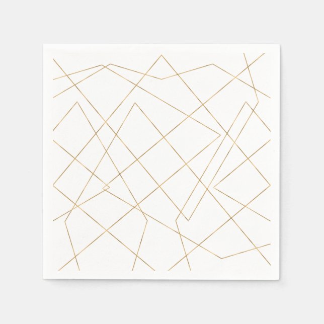 Serviette En Papier Gold Geometric Strokes Abstract (Devant)