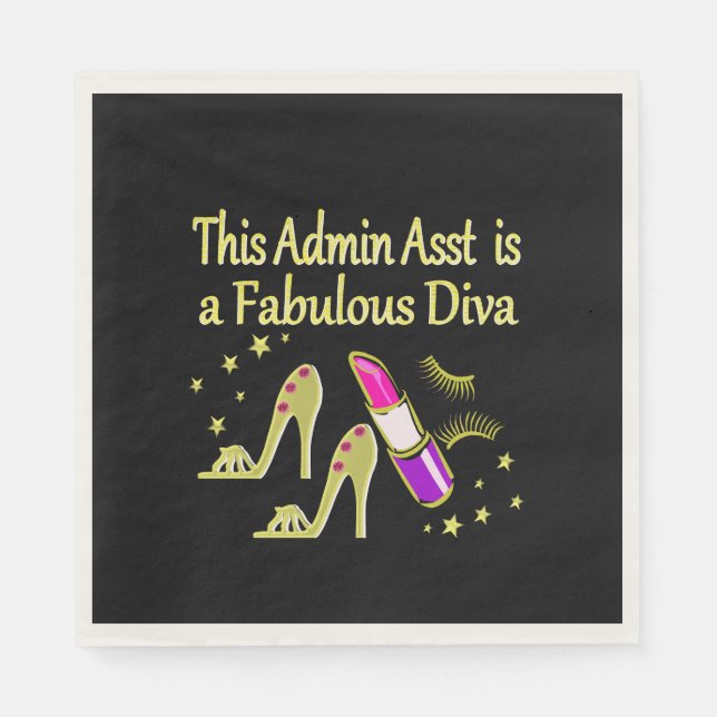 SERVIETTE EN PAPIER GOLD GLITZY ADMIN ASSISTANT DIVA DESIGN (Devant)