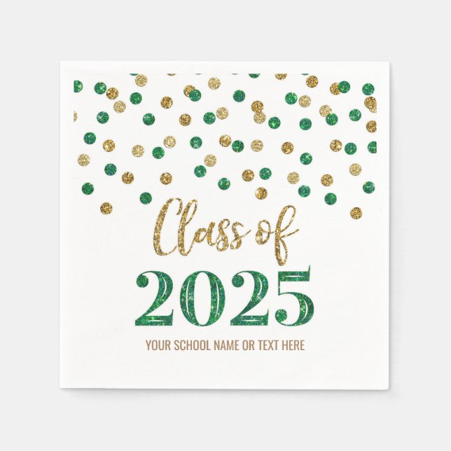 Serviette En Papier Gold Green Confetti Classe de serviettes 2025 (Devant)