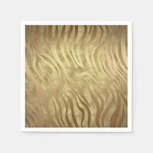 Serviette En Papier Gold Luxueux Zebra Jungle Safari Glam