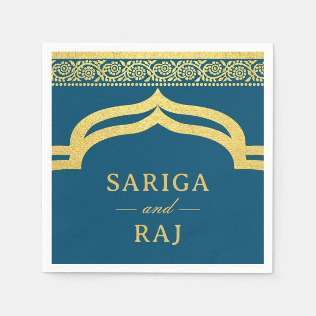 Serviette En Papier Gold Marigold Flower Mundap Canopy Arch Mariage (Devant)