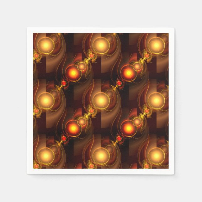 Serviette En Papier Gold Modern Boho Elegant Abstract Art Pattern #501 (Devant)
