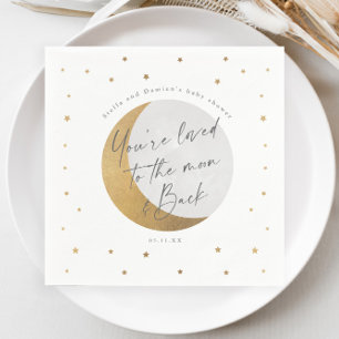 Serviette En Papier Gold Moon et étoiles Baby shower neutre pour les f